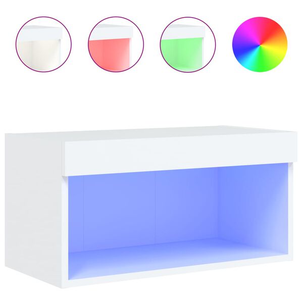 vidaXL Έπιπλο Τηλεόρασης με LED Λευκό 60 x 30 x 30 εκ.