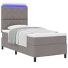 vidaXL Κρεβάτι με ελατήρια με στρώμα Taupe 100 x 200 cm ύφασμα
