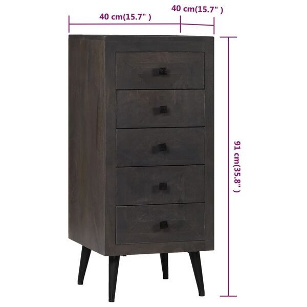 vidaXL Συρταριέρα 40 x 40 x 91 εκ. από Μασίφ Ξύλο Μάνγκο