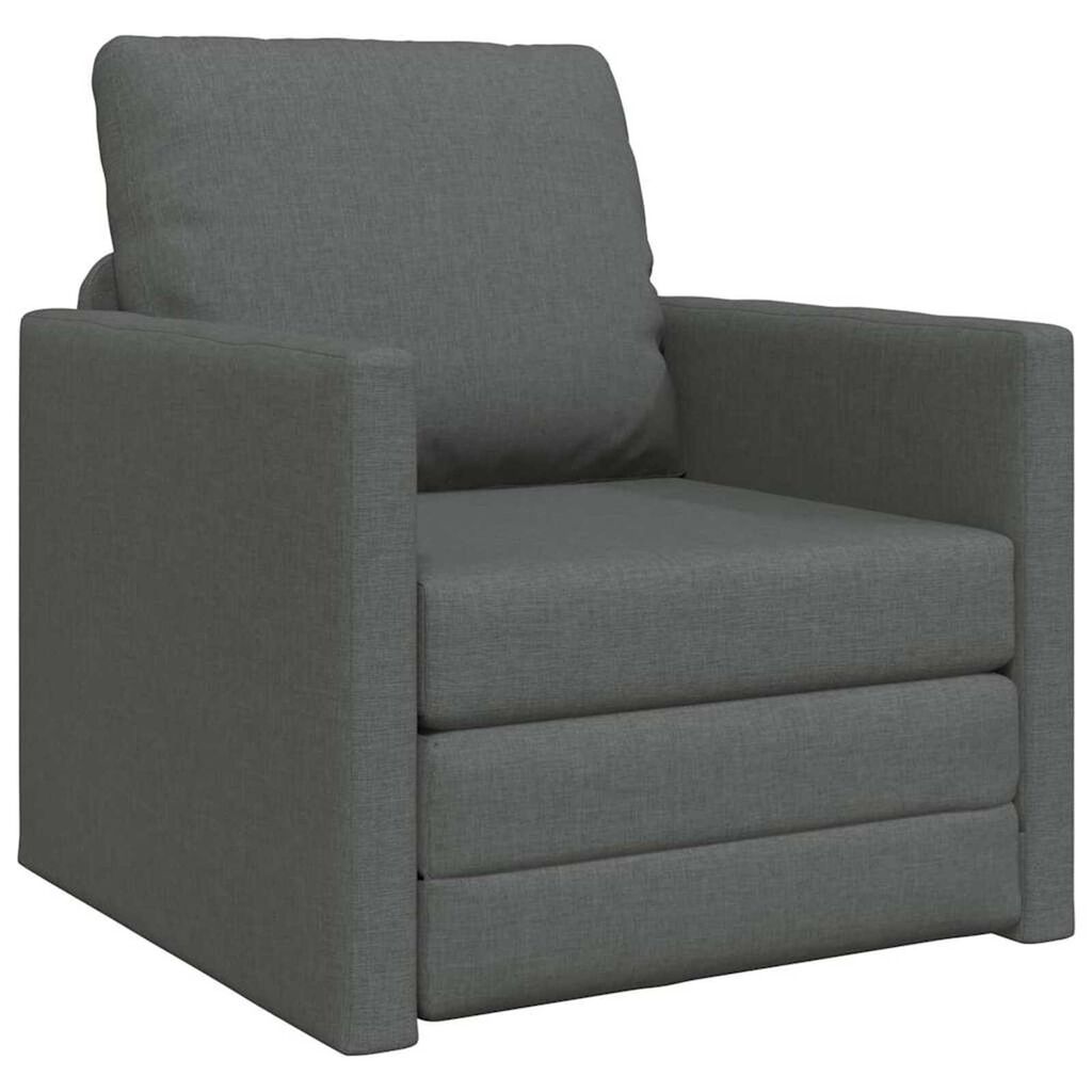 vidaXL Καναπές-Κρεβάτι Δαπέδου 2 σε 1 Σκ. Γκρι 112x174x55 εκ. Ύφασμα