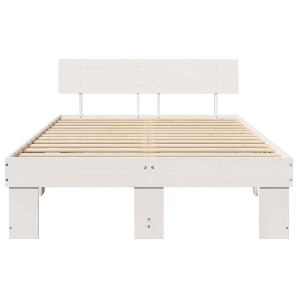 vidaXL Σκελετός Κρεβατιού Λευκό 120 x 190 cm Μασίφ ξύλο πεύκου