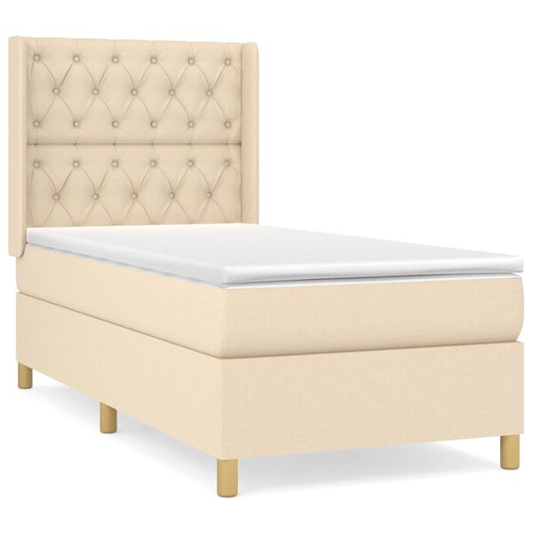 vidaXL &Kappa;&rho;&epsilon;&beta;ά&tau;&iota; Boxspring &mu;&epsilon; &Sigma;&tau;&rho;ώ&mu;&alpha; &Kappa;&rho;&epsilon;&mu; 80 x 200 &epsilon;&kappa;. &Upsilon;&phi;&alpha;&sigma;&mu;ά&tau;&iota;&nu;&omicron;