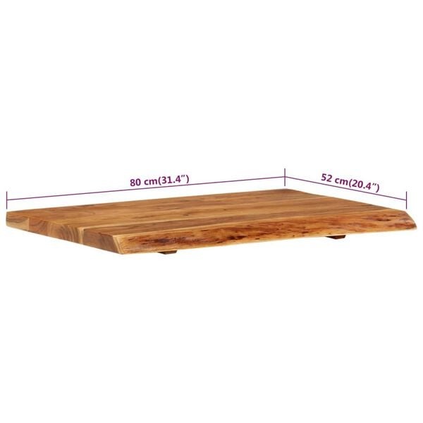 vidaXL Πάγκος Μπάνιου 80x52x3,8 εκ. από Μασίφ Ξύλο Ακακίας