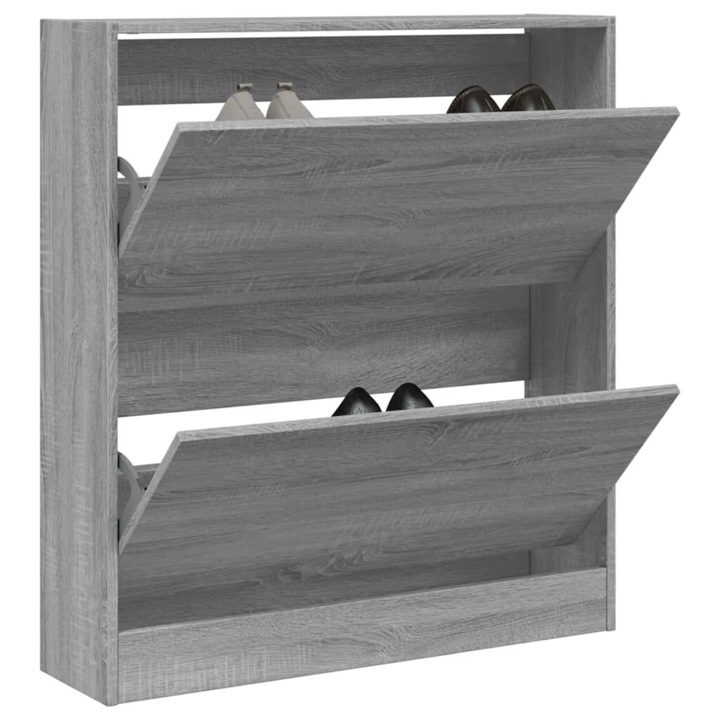 vidaXL Παπουτσοθήκη Γκρι Sonoma 80x21x87,5 εκ. από Επεξεργ. Ξύλο