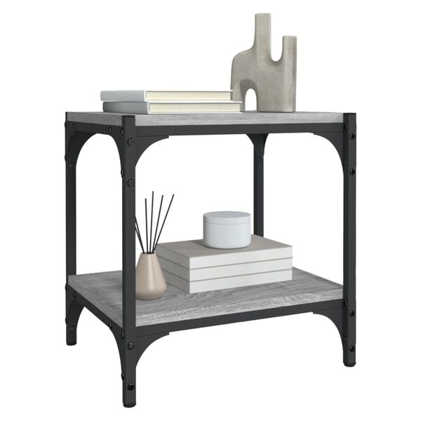 vidaXL Έπιπλο Τηλεόρασης Γκρι Sonoma 40x33x41 εκ. Επεξ. Ξύλο & Ατσάλι