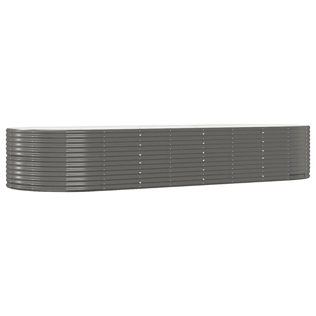 vidaXL Ζαρντινιέρα Γκρι 367x140x68 εκ. Ατσάλι με Ηλεκτρ. Βαφή Πούδρας
