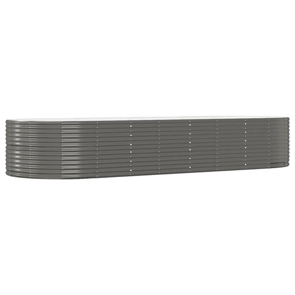 vidaXL Ζαρντινιέρα Γκρι 367x140x68 εκ. Ατσάλι με Ηλεκτρ. Βαφή Πούδρας