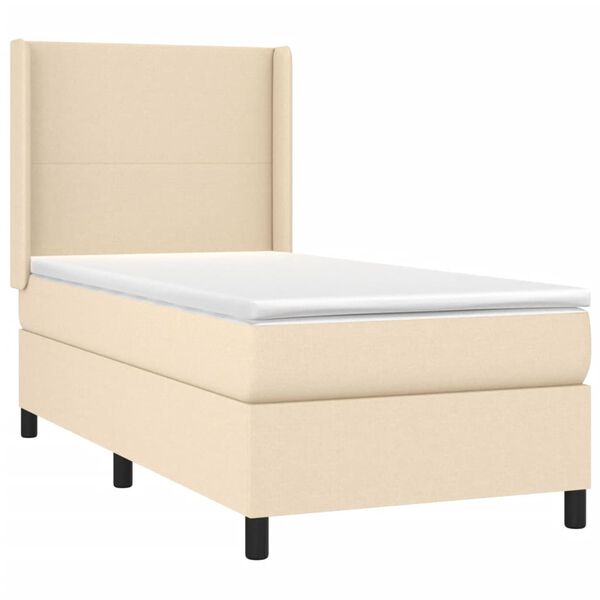 vidaXL &Kappa;&rho;&epsilon;&beta;ά&tau;&iota; Boxspring &mu;&epsilon; &Sigma;&tau;&rho;ώ&mu;&alpha; &Kappa;&rho;&epsilon;&mu; 100 x 200 &epsilon;&kappa;. &Upsilon;&phi;&alpha;&sigma;&mu;ά&tau;&iota;&nu;&omicron;