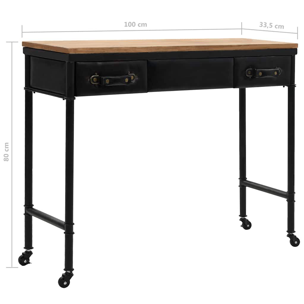 vidaXL Τραπέζι Κονσόλα 100 x 33,5 x 80 εκ. από MDF και Ξύλο Ελάτης