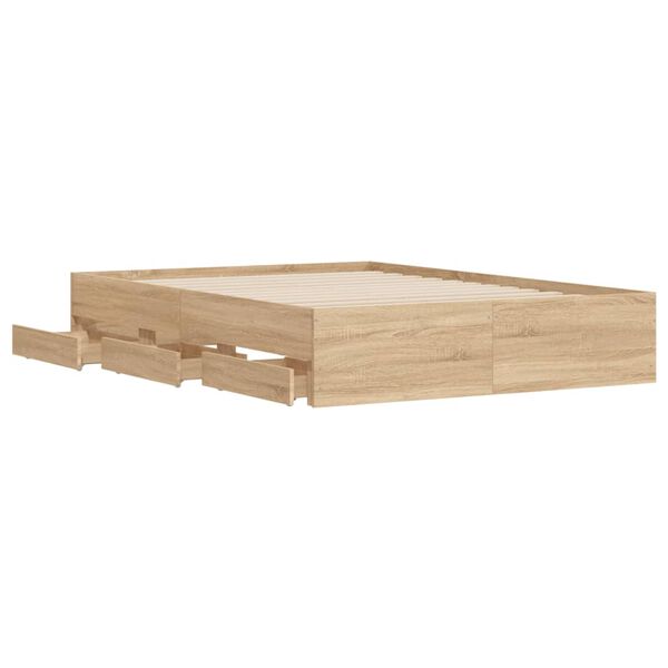 vidaXL Πλαίσιο Κρεβατιού με συρτάρια Sonoma Δρυς 120x200εκ. Επεξ. Ξύλο