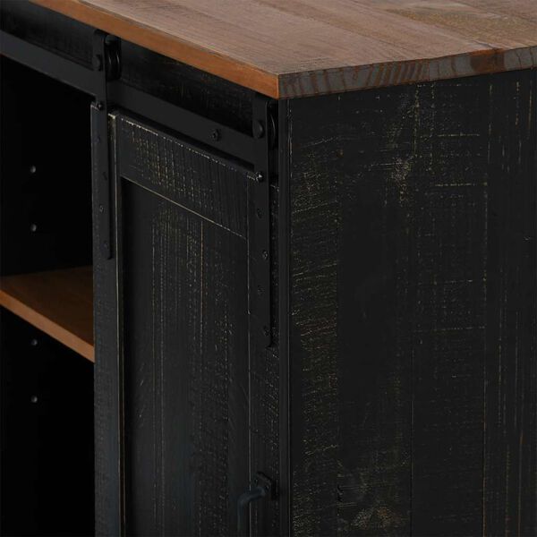 vidaXL Sideboard HALDEN με συρόμενη πόρτα Μαύρο 80x40x80 cm