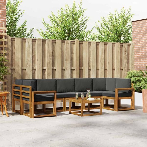 vidaXL &Sigma;&epsilon;&iota;&rho;ά &Kappa;&alpha;&nu;&alpha;&pi;έ &Epsilon;&xi;&omega;&tau;&epsilon;&rho;&iota;&kappa;&omicron;ύ &mu;&epsilon; &mu;&alpha;&xi;&iota;&lambda;ά&rho;&iota; 8 pcs &Phi;&upsilon;&sigma;&iota;&kappa;ό &kappa;&alpha;&iota; &Alpha;&nu;&theta;&rho;&alpha;&kappa;ί