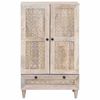 vidaXL Highboard με συρτάρι Λευκό 60 x 33 x 100 εκ. Μασίφ ξύλο μάνγκο