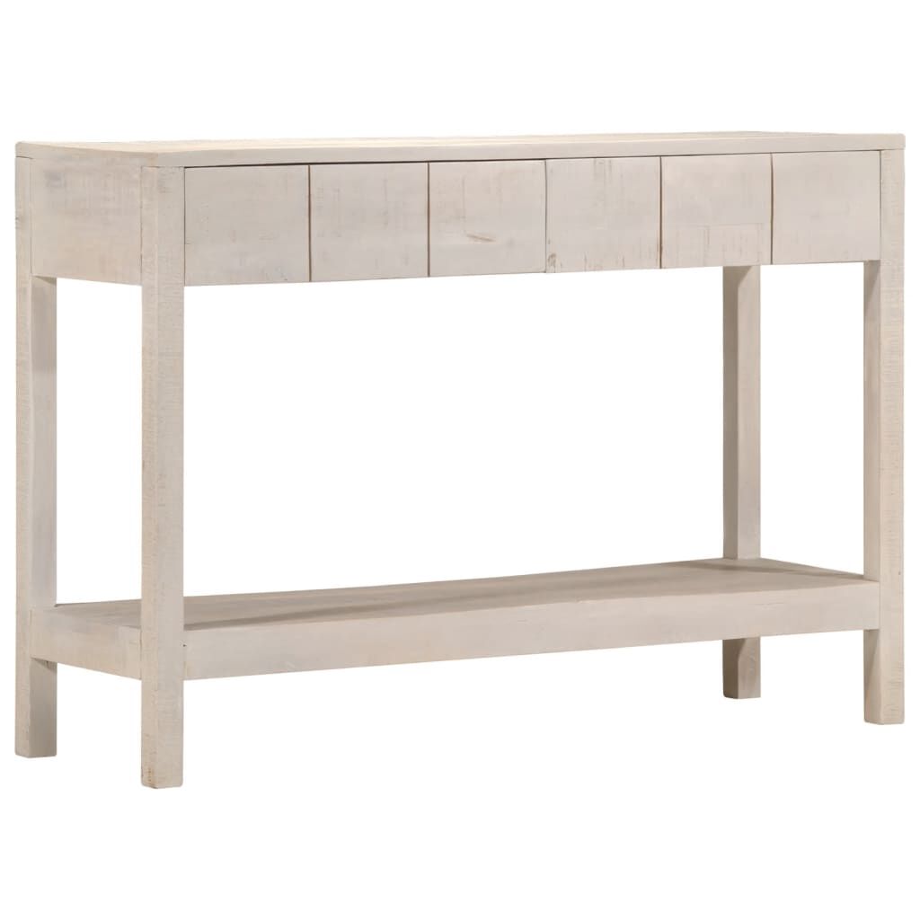 vidaXL Τραπέζι Κονσόλα Λευκό 110x35x75 εκ. Μασίφ Ξύλο Μάνγκο