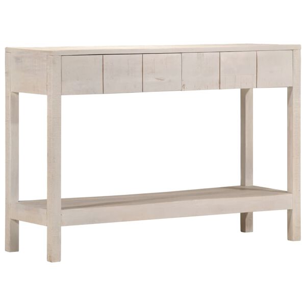 vidaXL Τραπέζι Κονσόλα Λευκό 110x35x75 εκ. Μασίφ Ξύλο Μάνγκο
