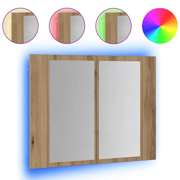 vidaXL Καθρέφτης Ντουλάπι Αρτισιανή Δρυς 60x12x45 εκ. Επεξ. Ξύλο