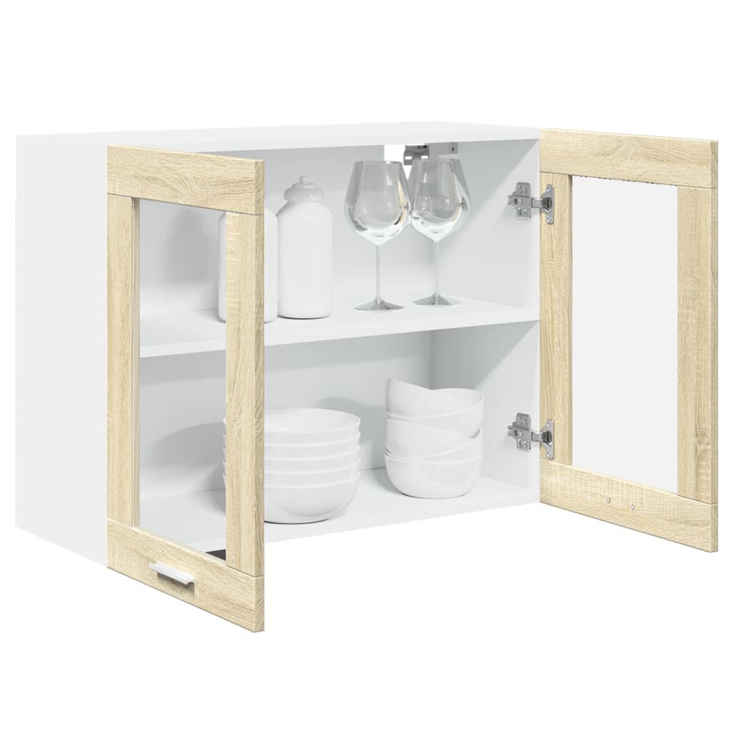 vidaXL Ντουλάπι Κρεμαστό με Τζάμι Lyon Sonoma Δρυς 80x31x60εκ.