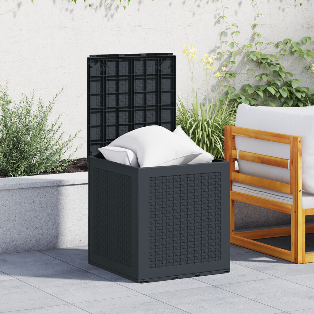 vidaXL Κιβώτιο Αποθήκευσης Ανθρακί 55x53x57 cm PP