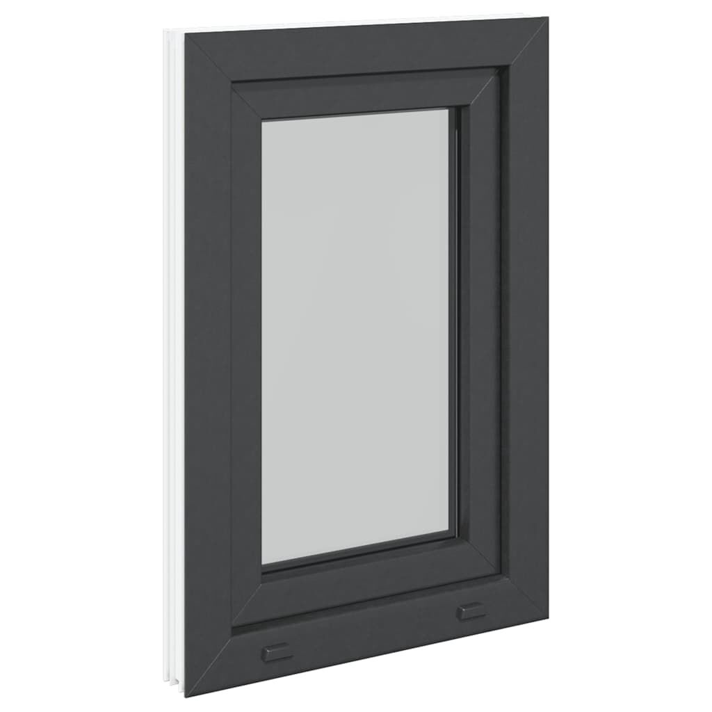 vidaXL Παράθυρο Υπογείου "RISOR" 50x75 εκ. Ανακλινόμενο & Περιστρεφόμενο DIN Αριστερό Ανθρακί