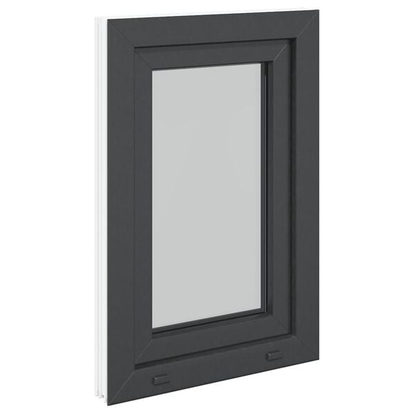 vidaXL Παράθυρο Υπογείου "RISOR" 50x75 εκ. Ανακλινόμενο & Περιστρεφόμενο DIN Αριστερό Ανθρακί