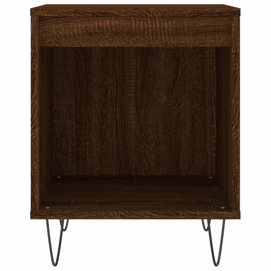 vidaXL Κομοδίνα 2 τεμ. Καφέ Δρυς 40 x 35 x 50 εκ. από Επεξεργ. Ξύλο