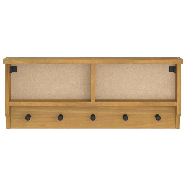 vidaXL Επίτοιχη κρεμάστρα παλτών SANDNES 87x12x35 εκ. Πεύκο μασίφ ξύλο