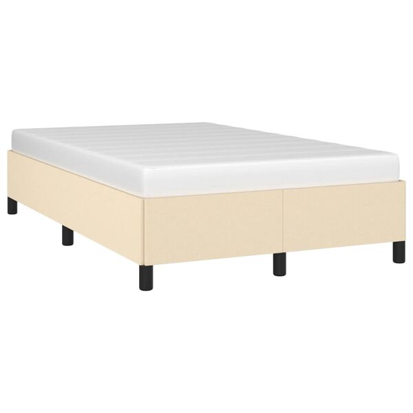 vidaXL Σκελετός Κρεβατιού Χωρίς Στρώμα Κρεμ 120x200 εκ. Υφασμάτινο