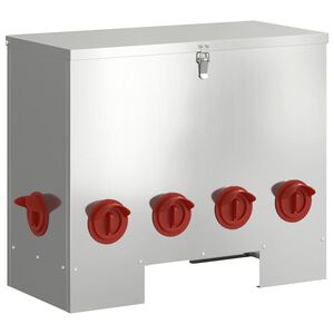 vidaXL Ταΐστρα κοτόπουλων Ασημί 60.5 x 29 x 51 εκ.