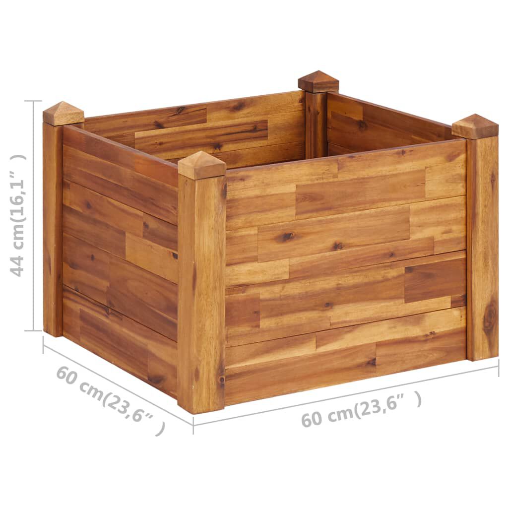 vidaXL Ζαρντινιέρα Υπερυψωμένη 60 x 60 x 44 εκ. από Μασίφ Ξύλο Ακακίας