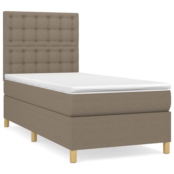 vidaXL &Kappa;&rho;&epsilon;&beta;ά&tau;&iota; Boxspring &mu;&epsilon; &Sigma;&tau;&rho;ώ&mu;&alpha; Taupe 80x200 &epsilon;&kappa;. &Upsilon;&phi;&alpha;&sigma;&mu;ά&tau;&iota;&nu;&omicron;