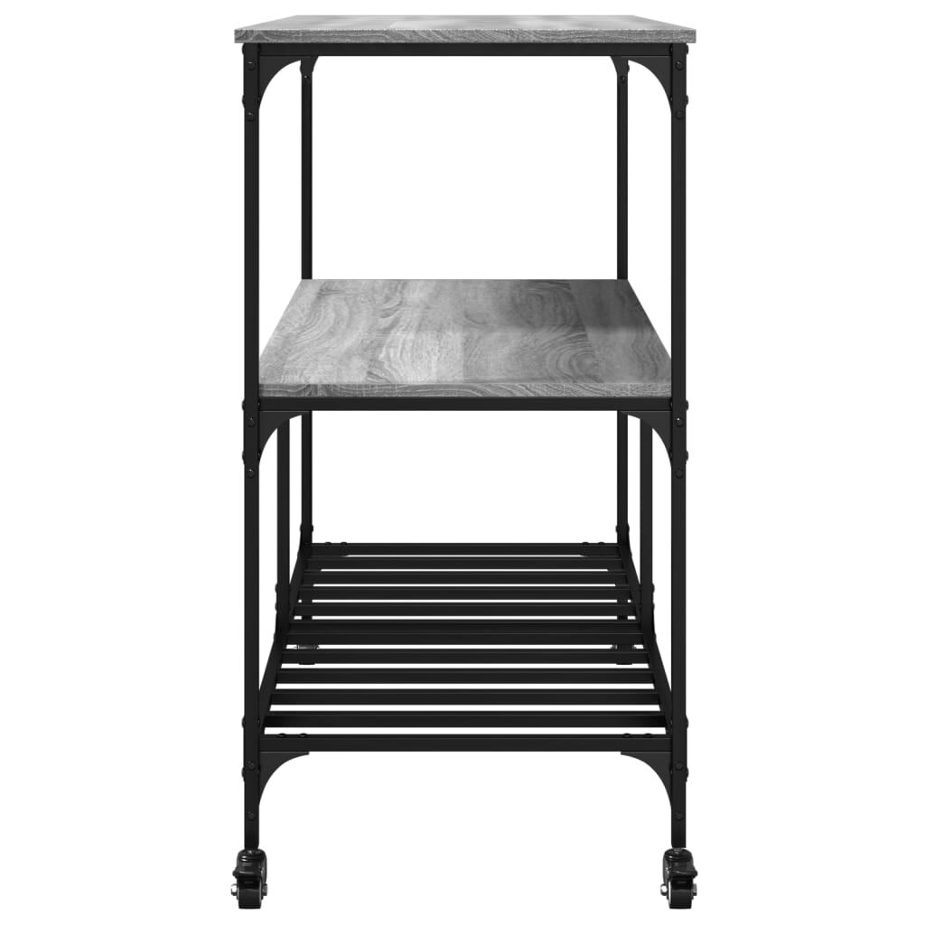 vidaXL Τρόλεϊ Κουζίνας Sonoma Γκρι 100x50x95 εκ. Επεξεργασμένο Ξύλο