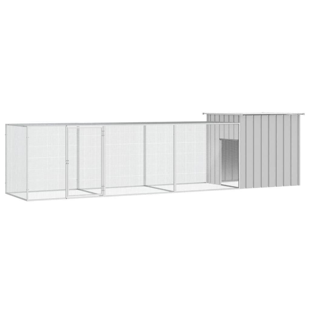 vidaXL Κοτέτσι - Κλουβί Γκρι 400x91x100 εκ. από Γαλβανισμένο Χάλυβα