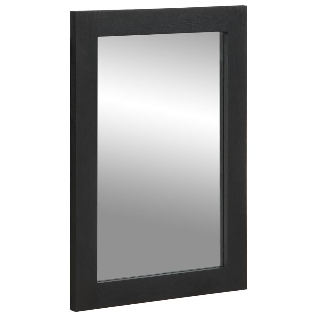 vidaXL Καθρέφτης Μπάνιου Μαύρος 50x70x2,5 εκ. Επεξ. Ξύλο/Oρείχαλκος