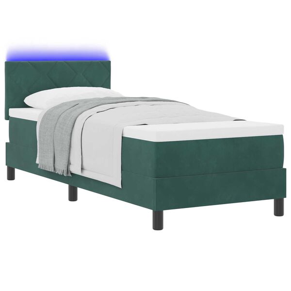 vidaXL Κρεβάτι με ελατήρια Σκούρο πράσινο 80 x 200 cm Βελούδο