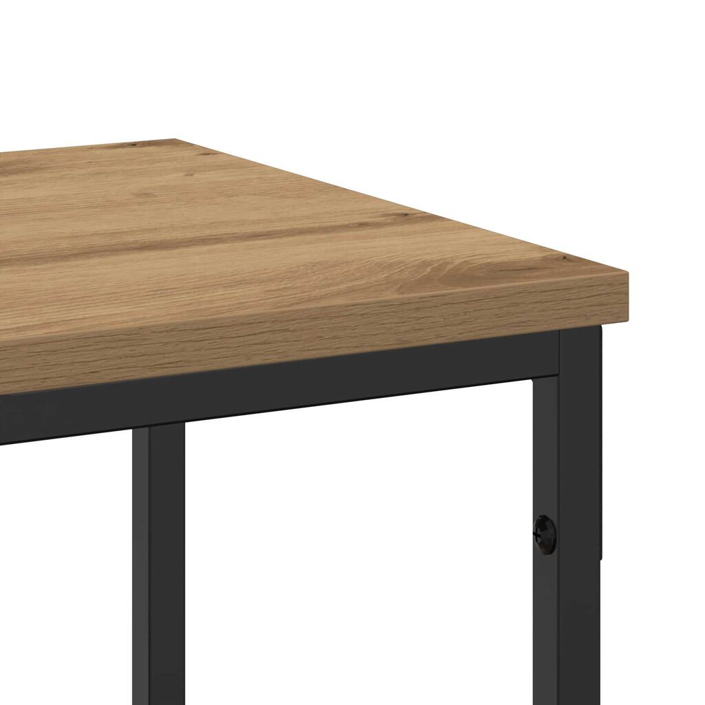 vidaXL Τραπέζι κονσόλας από ξύλο δρυός 200x30x75 εκ. από εξελιγμένο ξύλο και ατσάλι