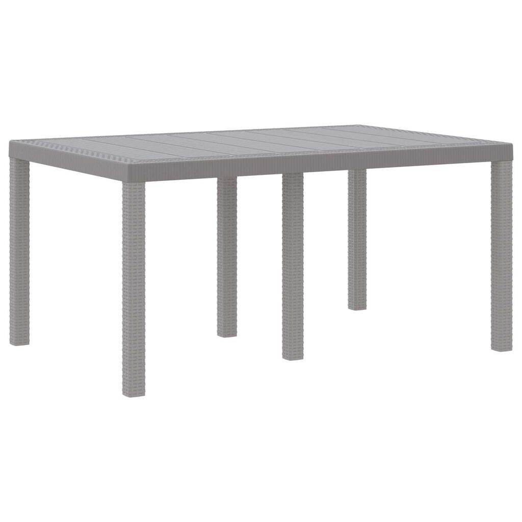 vidaXL Τραπέζι Κήπου Ανοιχτό Γκρι 150x100x73 εκ. Πολυ Ράτταν