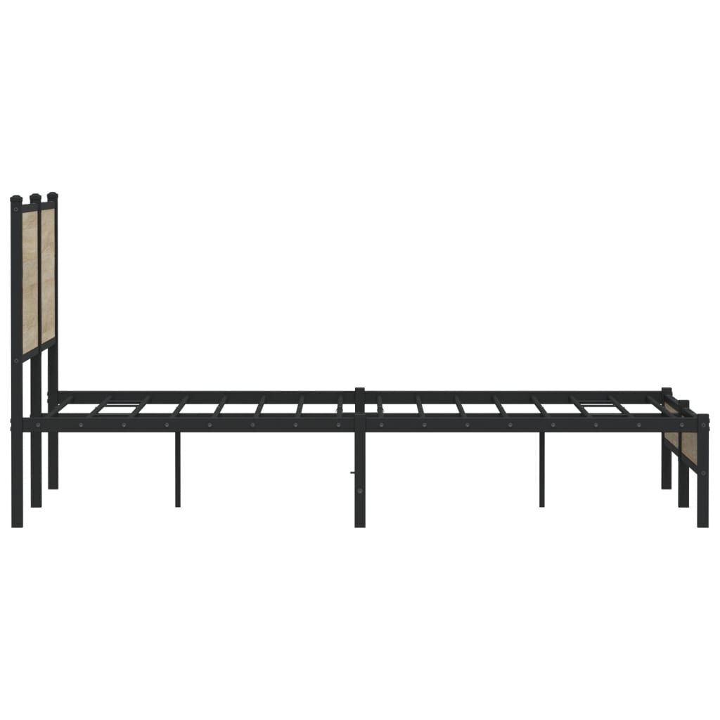 vidaXL Σκελετός Κρεβ. Χωρίς Στρώμα Sonoma Δρυς 140x200 εκ. Μεταλλικό
