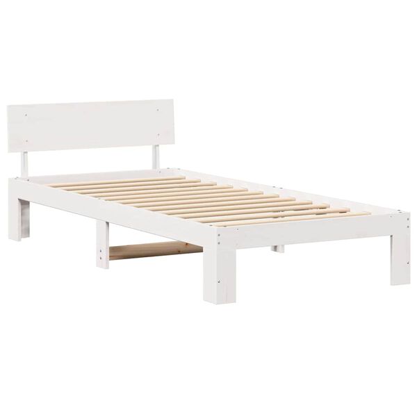 vidaXL Σκελετός Κρεβατιού Λευκό 100 x 200 cm Μασίφ ξύλο πεύκου
