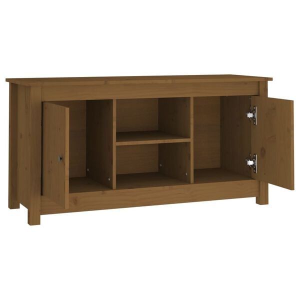 vidaXL Έπιπλο Τηλεόρασης Μελί Καφέ 103x36,5x52εκ από Μασίφ Ξύλο Πεύκου