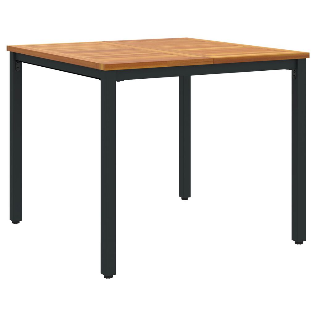 vidaXL Σέτ φαγητού για κήπο 3 pcs Μαύρο και Ξύλο 90 x 90 x 75 cm