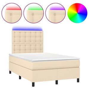 vidaXL &Kappa;&rho;&epsilon;&beta;ά&tau;&iota; Boxspring &mu;&epsilon; &Sigma;&tau;&rho;ώ&mu;&alpha; & LED &Kappa;&rho;&epsilon;&mu; 120x200 &epsilon;&kappa;. &Upsilon;&phi;&alpha;&sigma;&mu;ά&tau;&iota;&nu;&omicron;