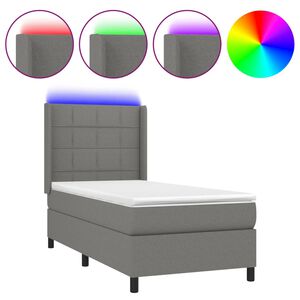 vidaXL &Kappa;&rho;&epsilon;&beta;ά&tau;&iota; Boxspring &mu;&epsilon; &Sigma;&tau;&rho;ώ&mu;&alpha; & LED &Sigma;&kappa;.&Gamma;&kappa;&rho;&iota; 80x200 &epsilon;&kappa;. &Upsilon;&phi;&alpha;&sigma;&mu;ά&tau;&iota;&nu;&omicron;
