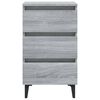 vidaXL Κομοδίνο Γκρι Sonoma 40 x 35 x 69 εκ. με Μεταλλικά Πόδια