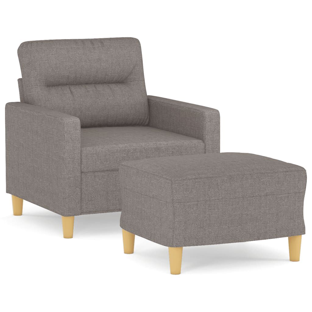 vidaXL Πολυθρόνα Taupe 60 εκ. από Υφασμάτινη με Υποπόδιο