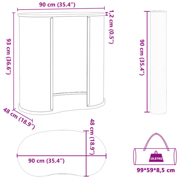 vidaXL Πάγκος Εμπορικών Εκθέσεων Πτυσσόμενος 90x48x93εκ. Επεξ. Ξύλο
