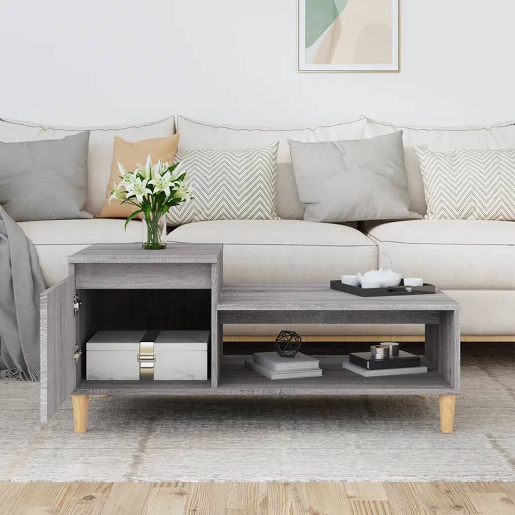 vidaXL Τραπεζάκι Σαλονιού Γκρι Sonoma 100x50x45 εκ. Επεξεργασμένο Ξύλο