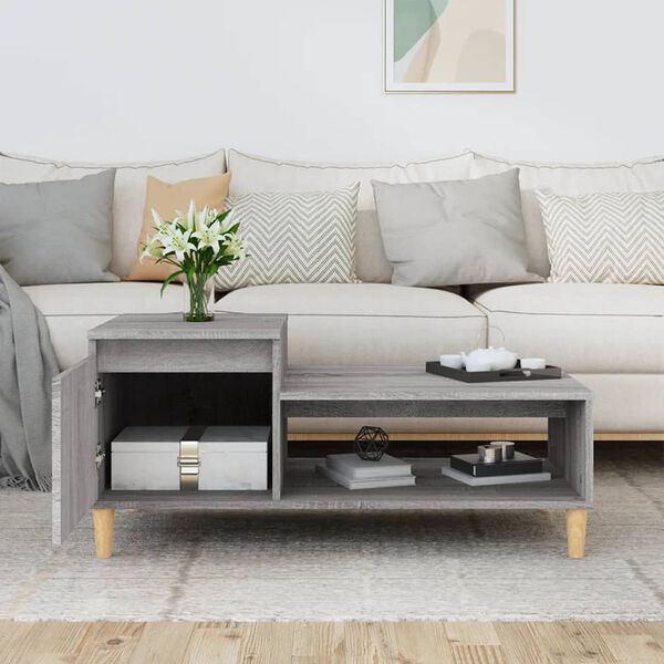 vidaXL Τραπεζάκι Σαλονιού Γκρι Sonoma 100x50x45 εκ. Επεξεργασμένο Ξύλο