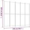 vidaXL Διαχωριστικό Δωματίου με 5 Πάνελ Λευκό 250x220 εκ. από Ύφασμα