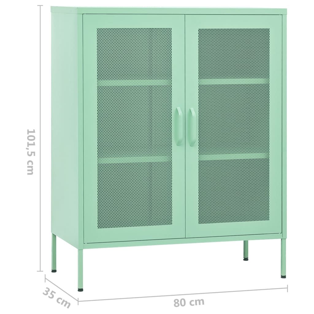 vidaXL Ντουλάπι Αποθήκευσης Χρώμα Μέντα 80 x 35 x 101,5 εκ. Ατσάλινο