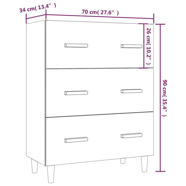 vidaXL Ντουλάπι Καπνιστή Δρυς 70 x 34 x 90 εκ. Επεξεργασμένο Ξύλο